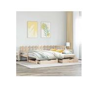 Lit de jour et lit gigogne et tiroirs 90x200 cm bois pin massif, canapé-lit, lit d'invité, lit de jour en bois, lit 3302251