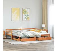 Vidaxl Lit De Jour Avec Gigogne Et Tiroirs Sans Matelas 90x200 Cm Multicolore