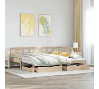 Lit de jour et lit gigogne et tiroirs 90x200 cm bois pin massif vidaXL