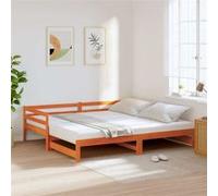 Lit de jour et lit gigogne sans matelas 90x190 cm bois massif Marron G