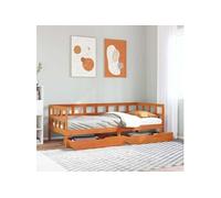 Vidaxl Lit De Jour Avec Tiroirs Sans Matelas Cire Marron 90x200cm Bois Multicolore