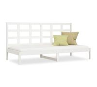 Lit de jour, sans matelas, 90 x 200 cm, en pin massif, blanc, durable et élégant, pour chambre d'enfant, chambre d'amis et petites pièces