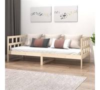 Lit de jour sans matelas bois de pin massif 90x200 cm Naturel (bois de pin massif non traité) G