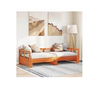 Vidaxl Lit De Jour Sans Matelas Cire Marron 90x200 Cm Bois Pin Massif Marron