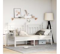 Lit de jour vidaXL avec lit escamotable blanc 75x190 cm en acier 42002677