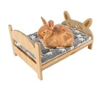 Lit De Lapin - Nid De Hérisson | Petite Maison Détachable En Bois Pour Animaux De Compagnie, Avec Tapis Doux, Pour Furet, Écureuil, Chinchilla, Hamster, Planeur, Maison Intérieure, Cachette De Couchag
