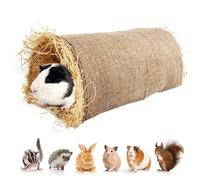 Lit de Lapin, Nid d'Respirable pour Lapin, Tunnel Jouet Tressé Nid Douillet pour Dormir Se Cacher Jouer Animaux Intérieur Extérieur