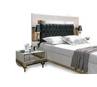 Lit de luxe avec éléments en verre Lits doubles Cadre de lit Meubles 180x200