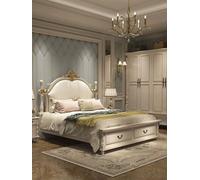 Lit de luxe rembourré Design Double Hôtel Lits Baroque Royal Meubles en bois Nouveau