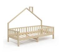 Lit de maison Noemi, 90x200 cm, Naturel bois, Vitalispa