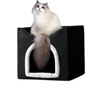 Lit de maison pour chat - Villa d'hiver chaude pour animaux domestiques, abri fermé et confortable, design amovible et lavable | Structure douce et confortable pour chats, petits chiens, toutes