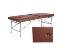 Lit de massage pliable et réglable avec trou for la tête, lit de massage professionnel for la beauté, lit de tatouage, lit de thérapie, for salon de spa, tatouage, beauté(Brown,180x70x50-72cm)