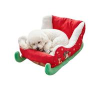 Lit de Noël en peluche pour animal domestique - Nid d'hiver lavable pour | Coussin isolant festif avec fond antidérapant - Repos confortable par temps froid, utilisation en intérieur