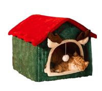 Lit de Noël pour Animal de Compagnie et Chat Niche Maison Nid Détachable Et | Lit De Noël Lavable Aux Chats pour Intérieur Maison Chambre et Salon Hôtel Appartement Dortoir Ba