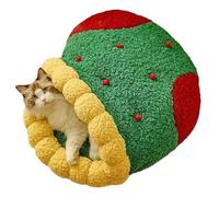 Lit de Noël pour Chat Caverne en Coton Chaud Lavable en Machine | Petit lit pour petit chien et se reposer en hiver à l'intérieur, dans la chambre, une niche ou une cage