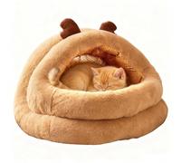 Lit de Noël pour chat - Lavable et chaud - Maison pour chat sur le thème du renne de Noël - pour les petites et grandes races qui jouent au repos pour faire la sieste dans le salon, la chambre à