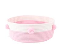 Lit de Panier de Chat, Lit Berceau Chat avec Lice-Lit Panier Coton Corde Coton Tricot élégant Li Couchage Couchage Nat Natte Hamac pour la Maison Intérieure (Pink)