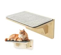 Lit de perche pour fenêtre pour chat - Siège d'escalade en bois avec tasses d'aspiration fortes | Perches pour animaux de compagnie installées sur Windows pour appartement Farmhouse Living Room
