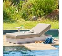 Lit de piscine ""Allure"" avoine polyester et aluminium - Hespéride