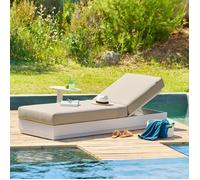 Lit de piscine ""Allure"" avoine polyester et aluminium - Hespéride