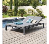 Lit de piscine double ÉVASION Anthracite Graphite 2 places - Aluminium traité époxy, Texaline Hespéride