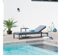 Lit de piscine ÉVASION Anthracite Graphite Aluminium traité époxy, Texaline, Polyester Hespéride