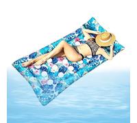 Lit de piscine gonflable avec imprimé feuilles tropicales | Avec appui-tête en PVC, chaise de piscine gonflable adaptée pour les femmes, les enfants, les bains de soleil