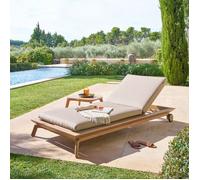 Lit de piscine ""Manissa"" beige aluminium et polyester - Hespéride