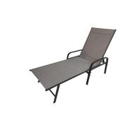 Lit de Plage Anthracite, Structure en Acier Assise en PVC et Polyester, Varadero Esté