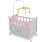 Lit de poupée - BAYER DESIGN - Chic 2000 - Mobile étoilé - Rangement - Gris et rose