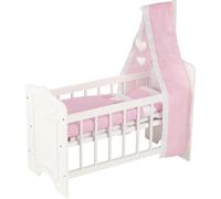 Lit de poupée - Berceau - Bois de qualité - Tissu en coton - Pour enfants à partir de 3 ans