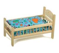 Small Foot Design Lit de poupée en bois 9601 – oreiller et couverture en cœur, dès 3 ans