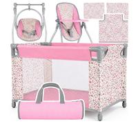 Lit de poupée Malplay ensemble 3 en 1 chaise haute balançoire lit de voyage l...