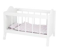 Lit de poupée - SMALL FOOT - 50 x 30 cm - Bois blanc - Literie incluse - Pour enfants à partir de 3 ans
