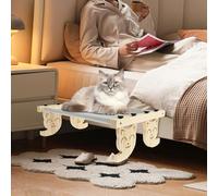 Lit de Radiateur à Suspendre pour Chat - Hamac en Peluche Douce Confortable Chaude Amovible - Panier Suspendu Capacité 5kg (Bois)
