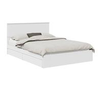 Lit de rangement contemporain - vidaXL - 140x200 cm - Blanc - Bois d'ingénierie - Avec tiroir - Cadre à lattes - Durable
