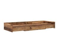 Lit de rangement moderne en vieux bois, 200 x 100 cm. Il a des tiroirs intégrés, il se monte facilement et c'est fait pour l'intérieur. Son design minimaliste est durable, parfait pour ranger ta chamb