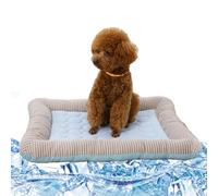 Lit de refroidissement pour les chats - tapis de frisson lavable en soie de glace, coussin de couchage à animal de compagnie respirant pour l'été, fraîche douce idéale pour les chats moyens, l