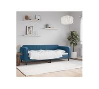 vidaXL Lit de repos Canapé-lit confortable velours Bleu 80x200 cm Simple