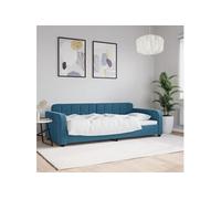 Vidaxl Lit De Repos Bleu 90x200 Cm Velours Bleu