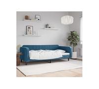 vidaXL Lit de repos sans matelas bleu 90x200 cm velours