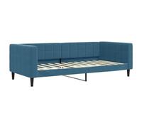 Lit de Repos Bleu 90x200 cm Velours, vidaXL, Canapé-lit Confortable, Lit d'appoint, Simple