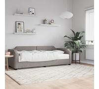 vidaXL Lit de jour avec gigogne et matelas taupe 100x200 cm tissu