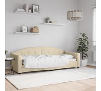 Vidaxl Lit De Jour Avec Gigogne Et Tiroirs Crème 100x200 Cm Tissu Multicolore