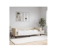 Lit de repos crème 90x200 cm tissu 353987