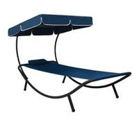 Lit de repos d extérieur avec auvent et oreiller bleu Bleu G