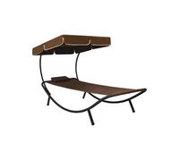 Lit de repos d extérieur avec auvent et oreiller Marron