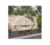 Lit de repos d'extérieur - - Crème - Acier - Auvent amovible - Résistant à l'eau