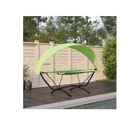 Lit de repos d'extérieur avec auvent Vert Acier et tissu Oxford317602