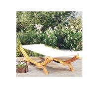 Vidaxl Lit De Repos Extérieur 100x188,5x44 Cm Bois Courbé Massif Crème
